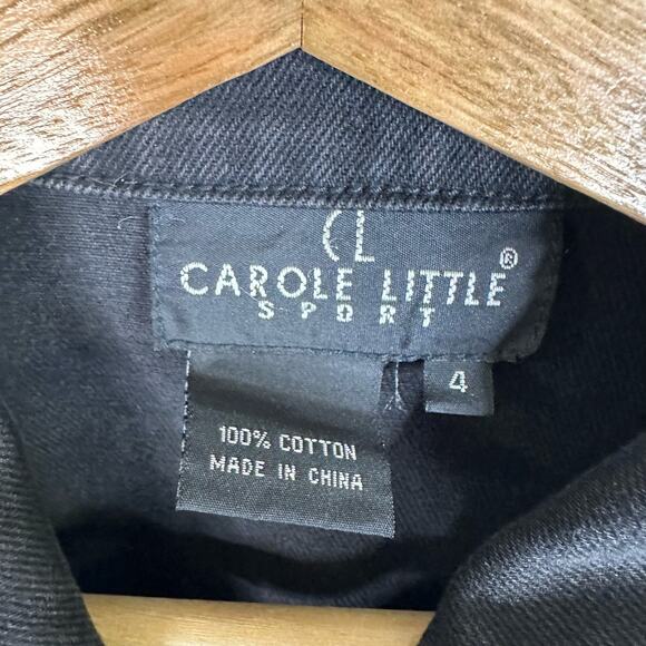 Carole Little Sport Women 4 Embroidered Beaded Oversized Denim Jacket Boho Artsy - Picture 8 of 10